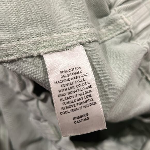 BP Women's High Waist Paperbag Ankle Twill Pants Light Lime Size 28 - Picture 8 of 12